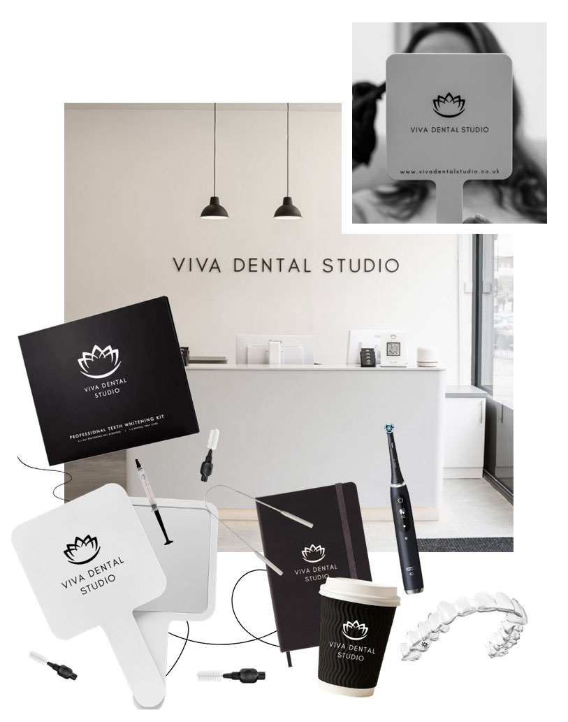 various dental images collaged together